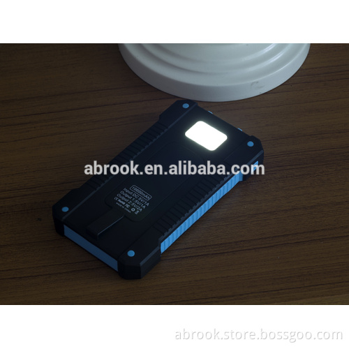 Waterproof 10000mah mini portable solar charger cell phone with camping light and compass